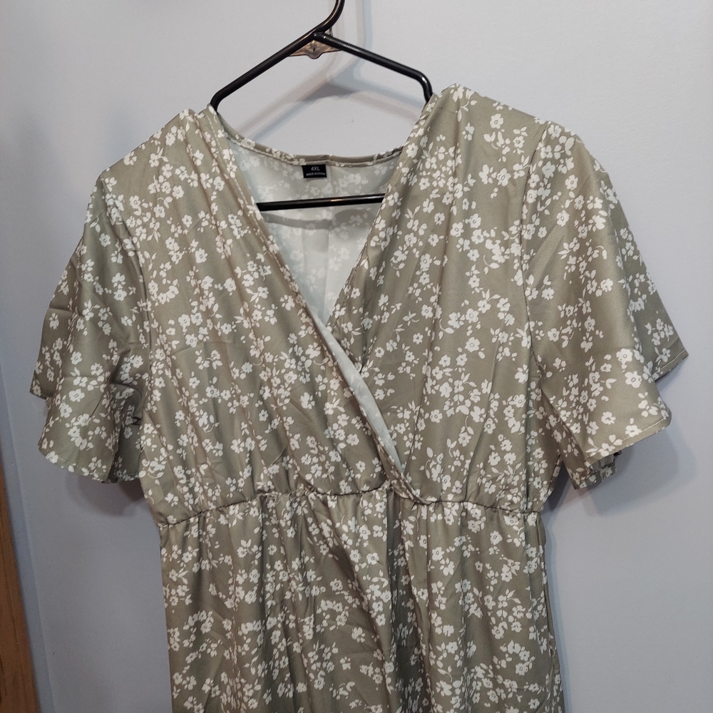 Bloom Flutter Sleeve Ditsy Floral Pocket Split Maxi Dress Size - Picture 7 of 12